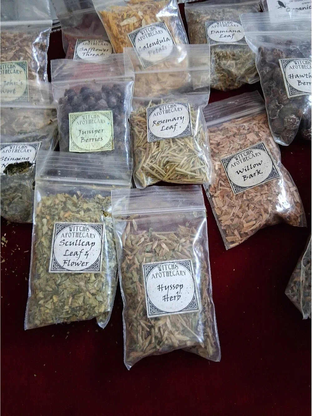 Herbs, Flowers, Roots, Bark Bottles Wax Witchcraft/Wicca/Ritual/Spells/Rare